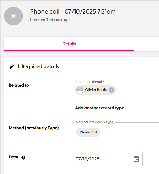 Log calls information into Microsoft Dynamics
