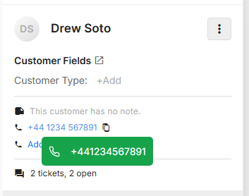 Click-to-call phone number from browser screen