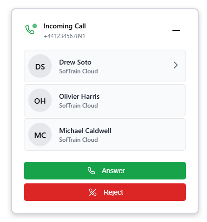 Screen-pop customer record based on incoming phone number