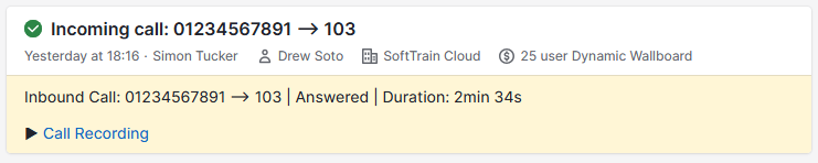 Play call recordings from Pipedrive