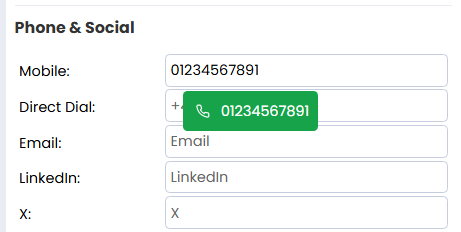 Click-to-call phone number from browser screen