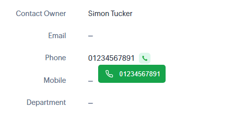 Click-to-call phone number from browser screen