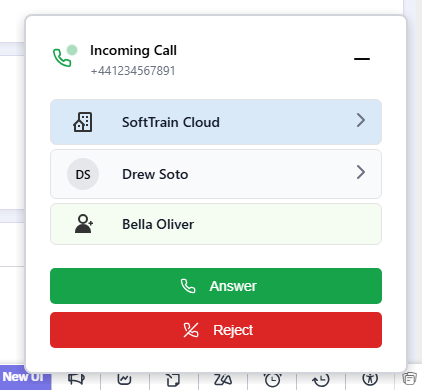 Screen-pop customer record based on incoming phone number